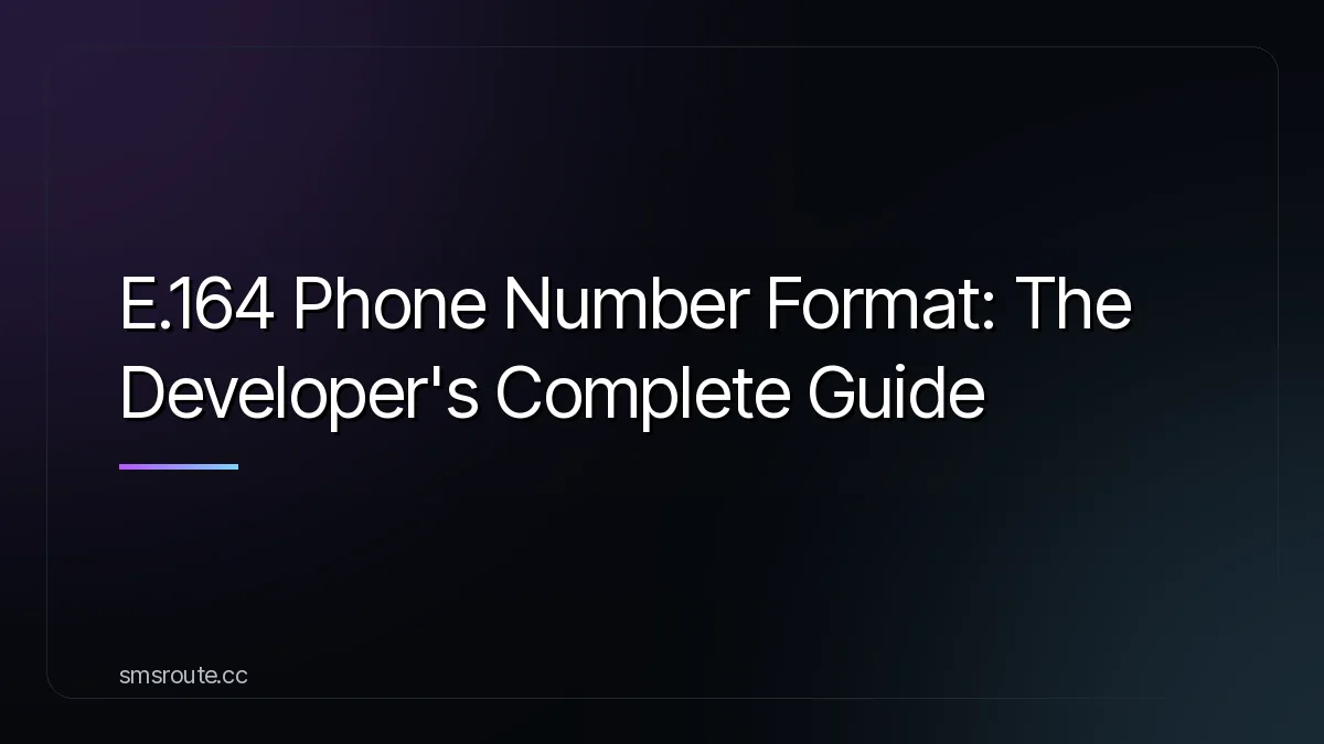 E.164 Phone Number Format: The Developer's Complete Guide — smsroute
