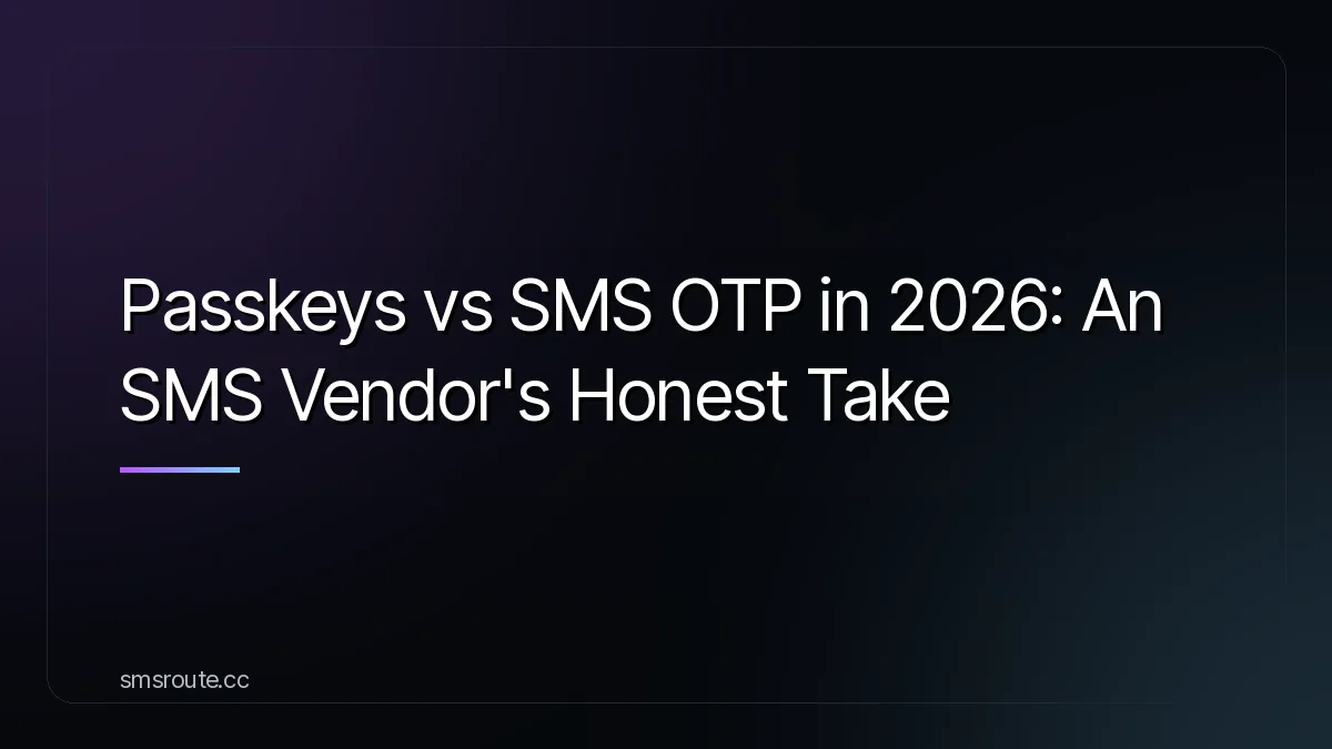 Passkeys vs SMS OTP in 2026: An SMS Vendor's Honest Take — smsroute