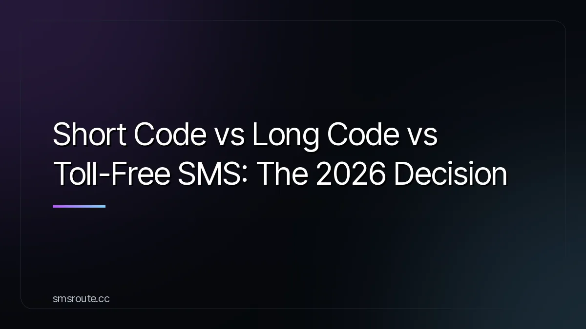 Short Code vs Long Code vs Toll-Free SMS: The 2026 Decision — smsroute